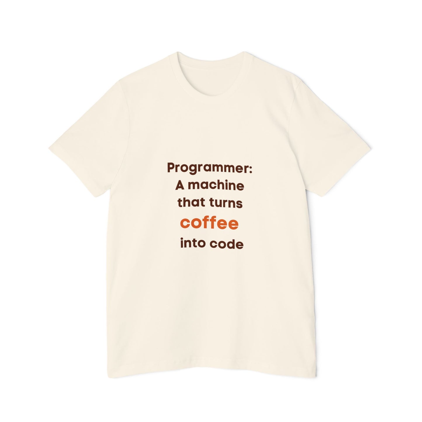 Programmer: A Machine That Turns Coffee into Code | Funny Tech T-Shirt for Developers | Usha Creations