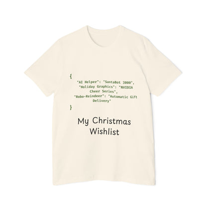 Tech Wishlist JSON T-Shirt | Funny Programmer Christmas Gift 2024 | Geek Holiday Humor | Usha Creations