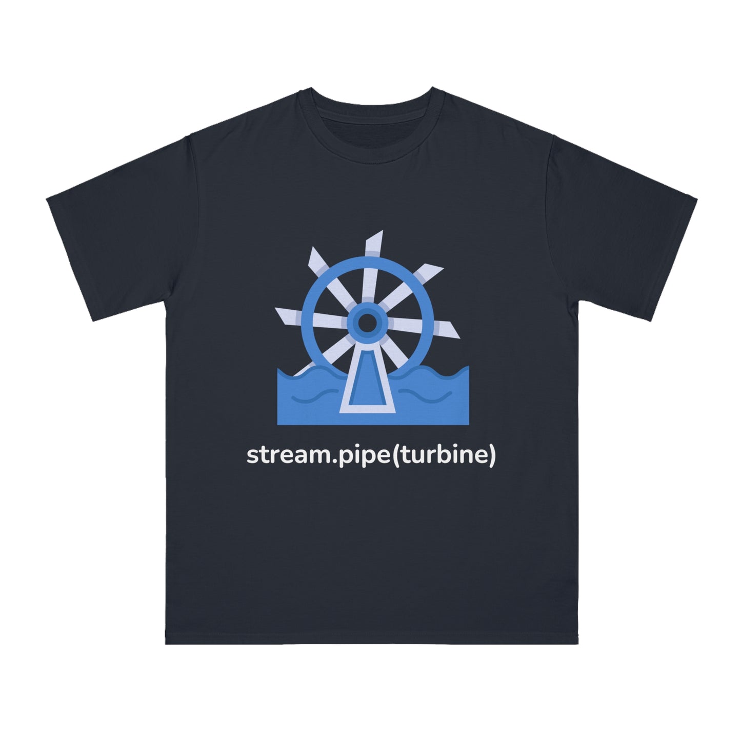 stream.pipe(turbine) Tee | Hydro Energy Coder Shirt | Usha Creations