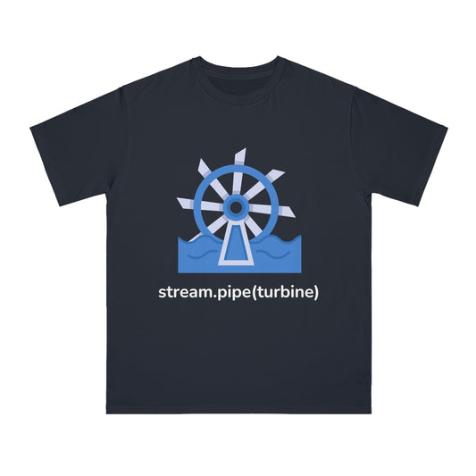 stream.pipe(turbine) Tee | Hydro Energy Coder Shirt | Usha Creations