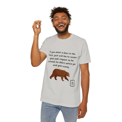 Bear Pull Request Review Developer Humor T Shirt | Coding Wildlife Meme Tees | Usha Creations