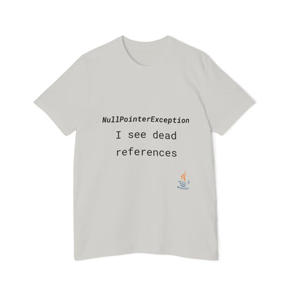 NullPointerException: I See Dead References | Java Developer T-Shirt | Funny Coding Shirt | Usha Creations