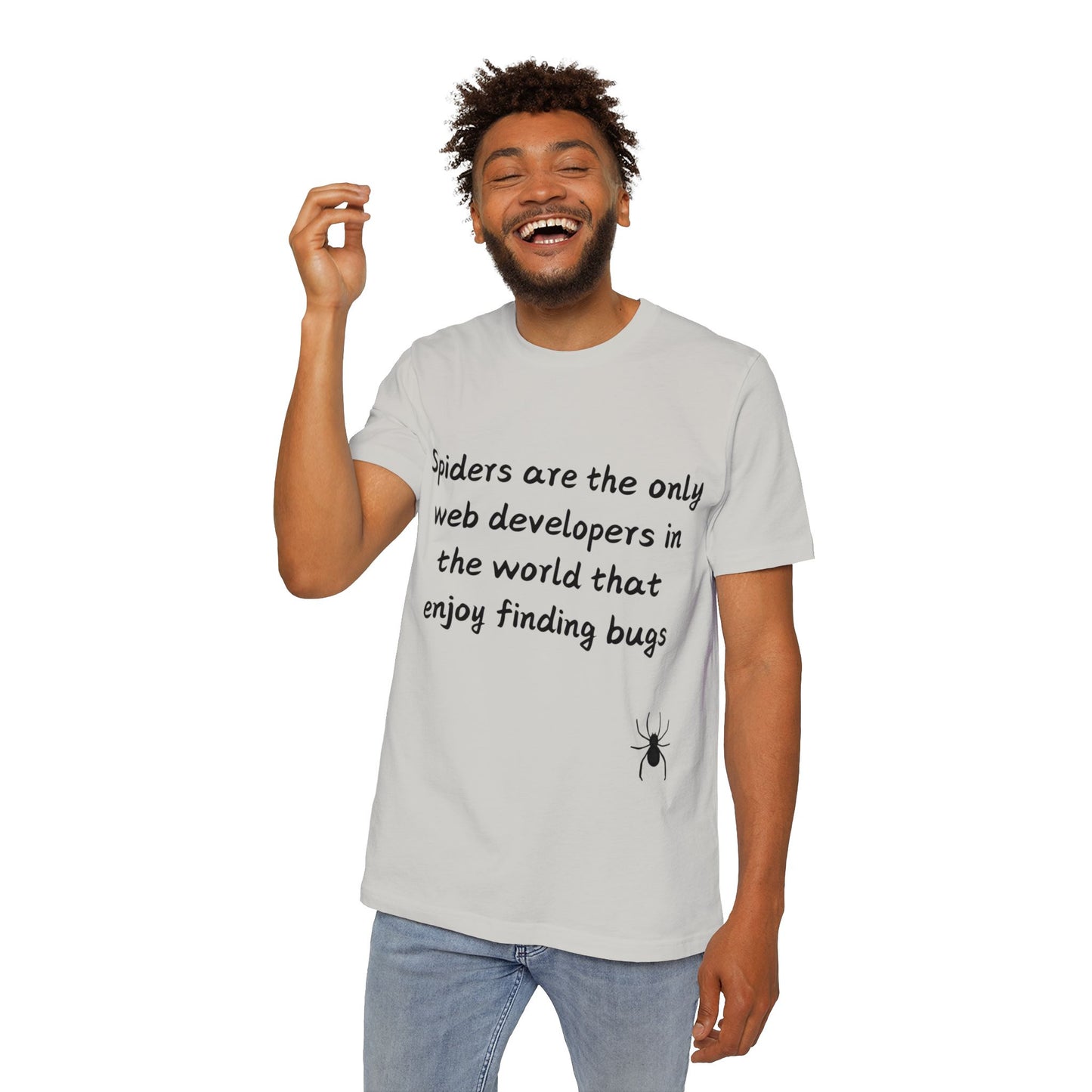 Spider Web Developer Bug Humor T Shirt | Coding Pun Meme Tees | Usha Creations