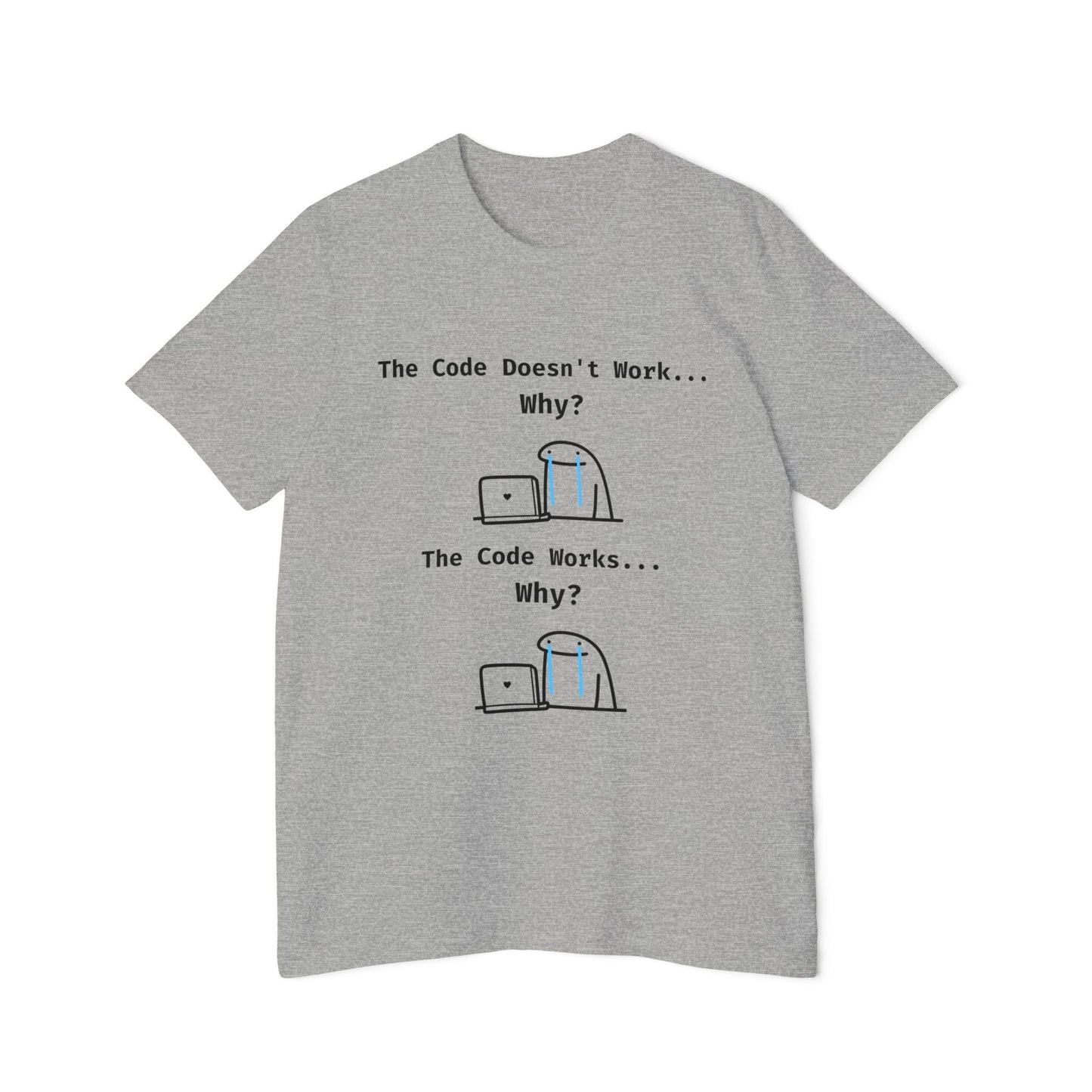 Developer Emotion Rollercoaster Debugging Humor T Shirt | Coding Life Meme Tees | Usha Creations