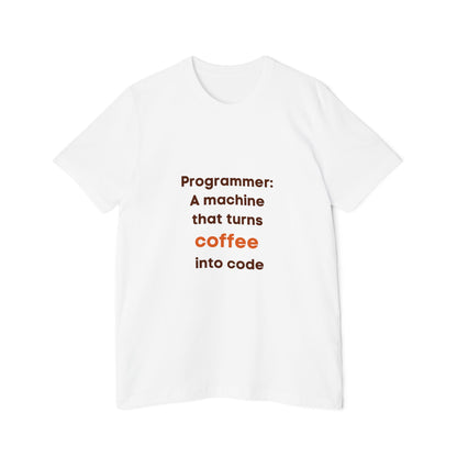 Programmer: A Machine That Turns Coffee into Code | Funny Tech T-Shirt for Developers | Usha Creations