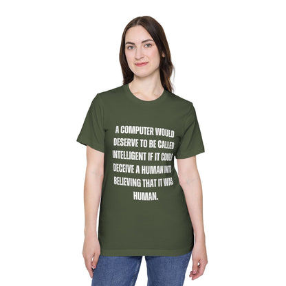 A Computer Would Deserve to Be Called Intelligent | AI Quote T-Shirt | Tech Enthusiast Tee | Usha Creations