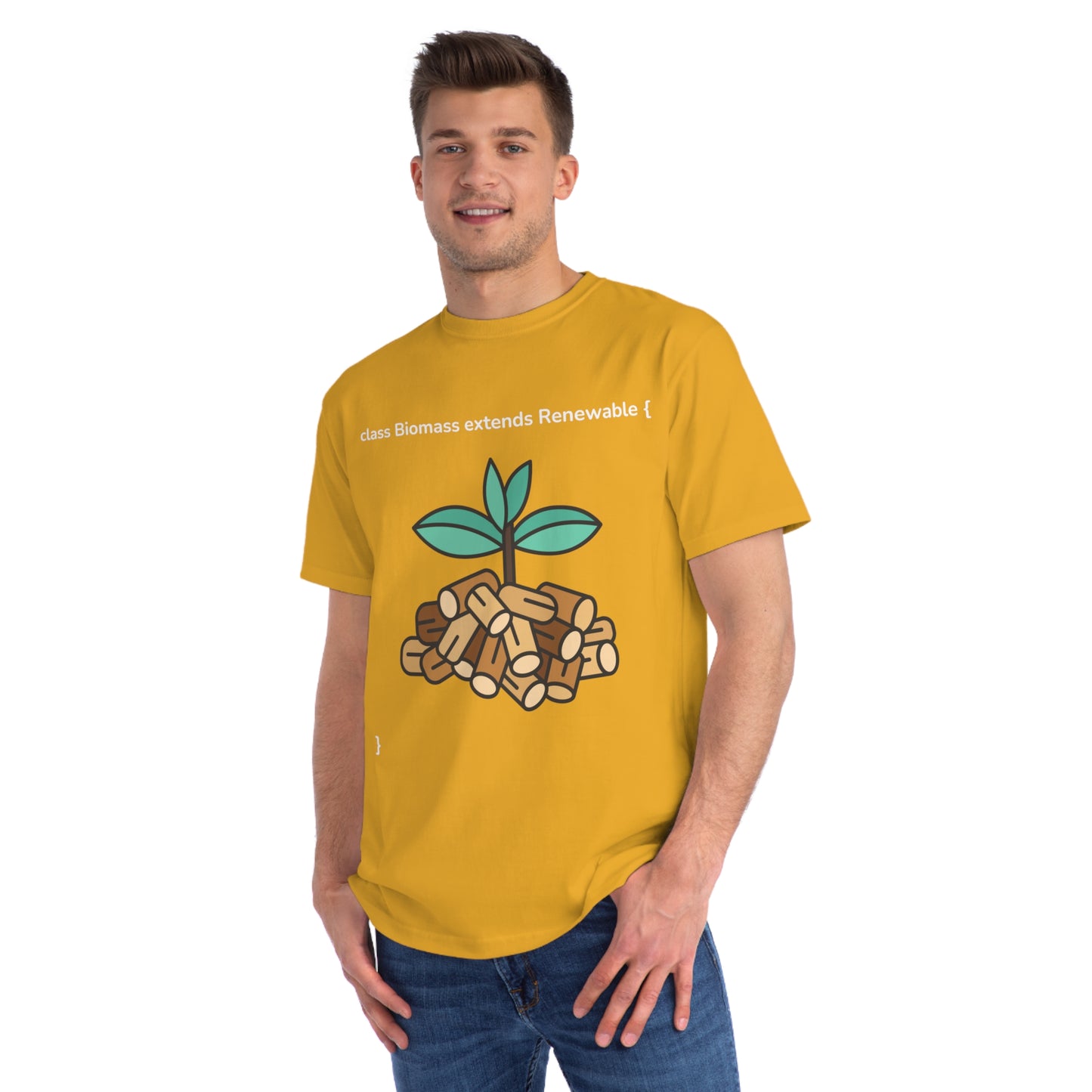 Biomass extends Renewable Tee | Green Code Energy Shirt | Usha Creations