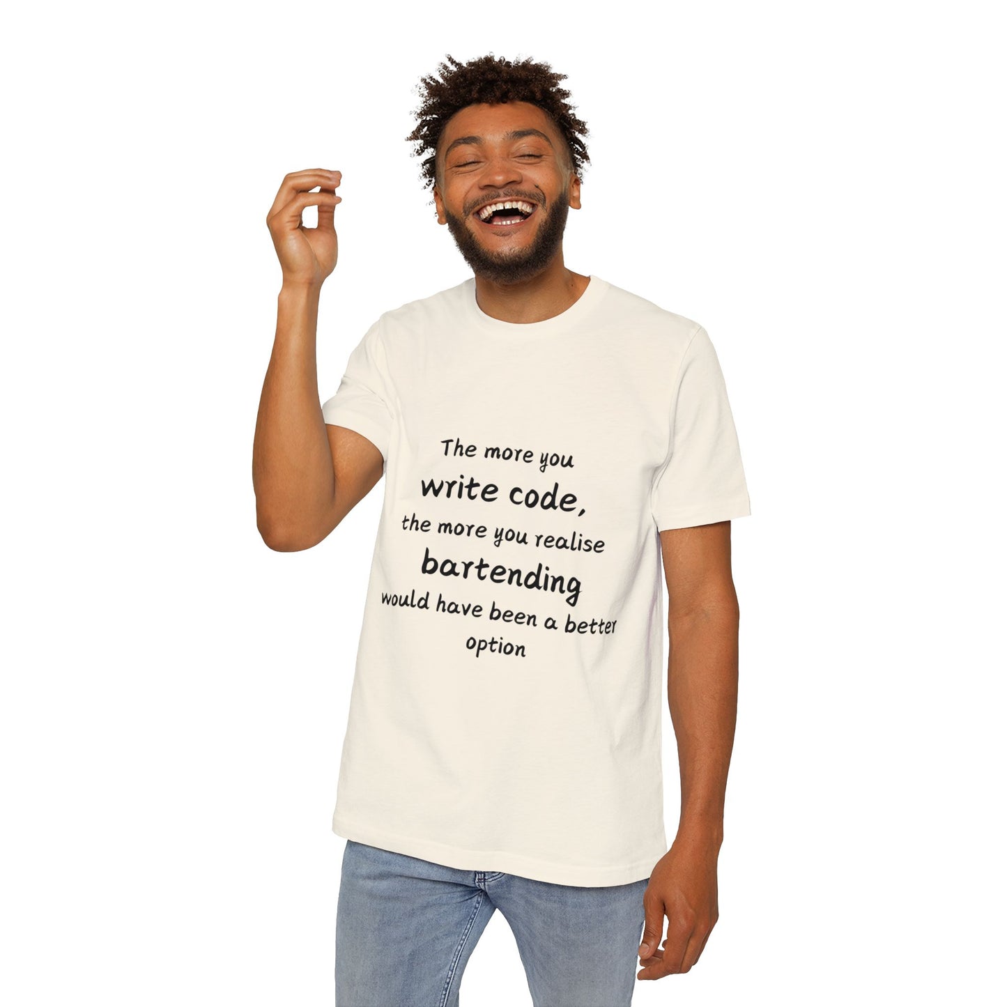 Code vs Bartending Developer Humor T Shirt | Programmer Life Meme Tees | Usha Creations