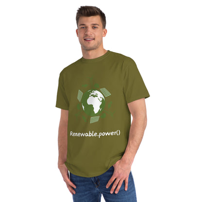 Renewable.power() Green Tech Tee | Eco Energy Coder Shirt | Usha Creations