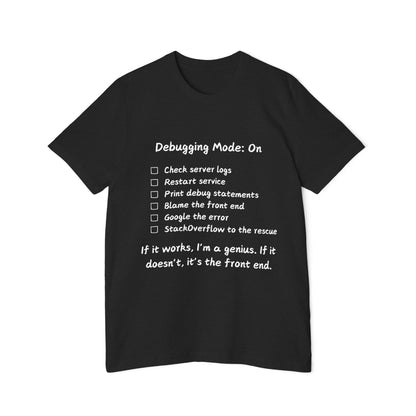 Debugging Mode Developer Humor T Shirt | Backend vs Frontend Meme Tees | Usha Creations