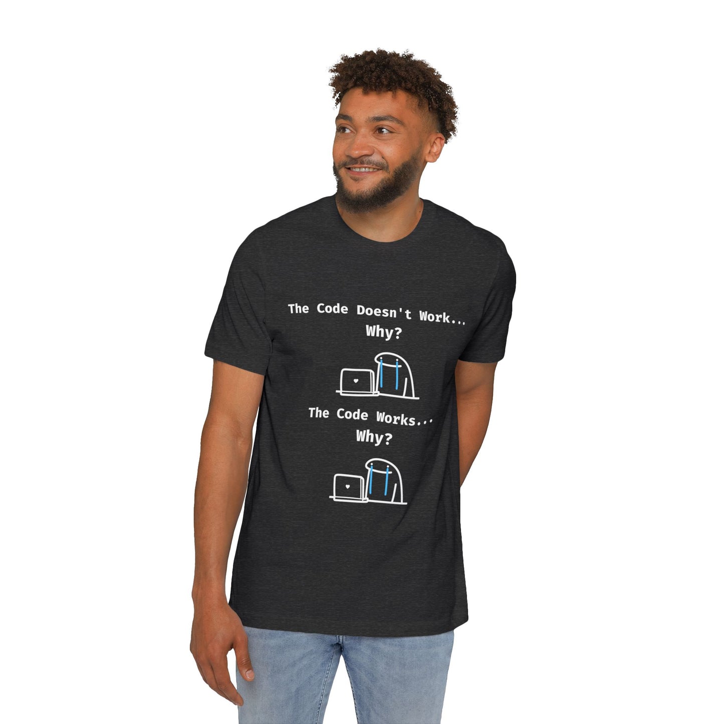 Developer Emotion Rollercoaster Debugging Humor T Shirt | Coding Life Meme Tees | Usha Creations