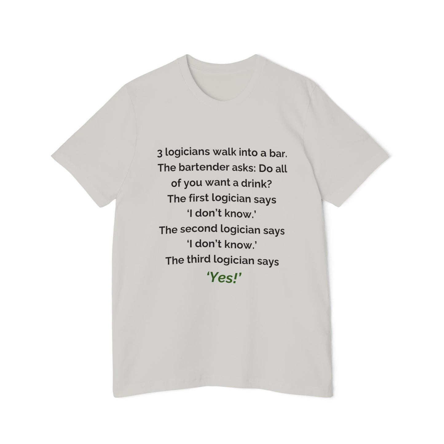 3 Logicians Walk into a Bar | Funny Logic Puzzle T-Shirt for Developers | Usha Creations