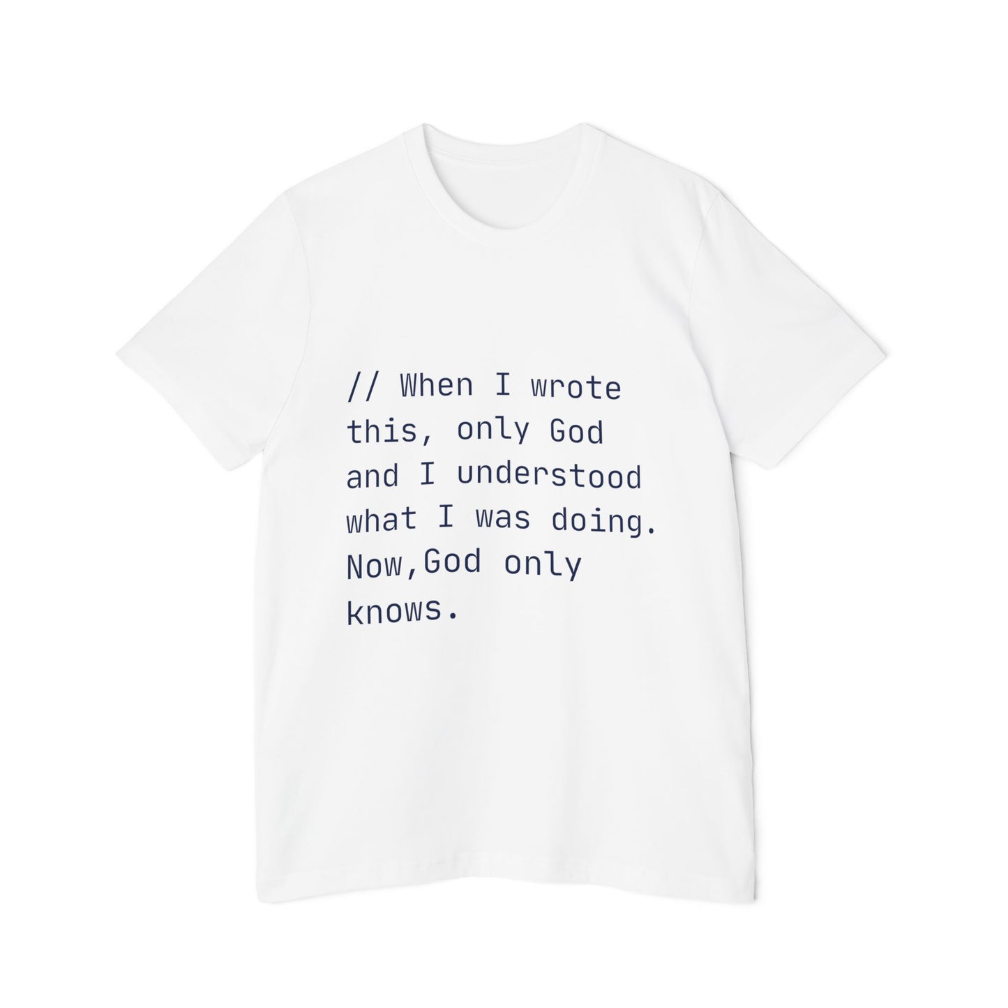 Divine Debug T-Shirt | Mysterious Code Comment | Programming Humor | Usha Creations