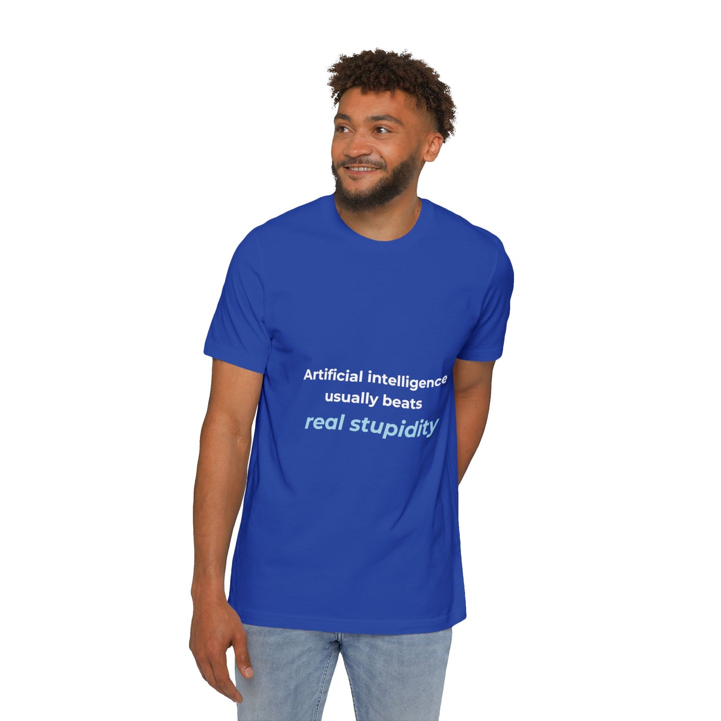 Artificial Intelligence Usually Beats Real Stupidity | Funny Tech T-Shirt for Developers | Usha Creations