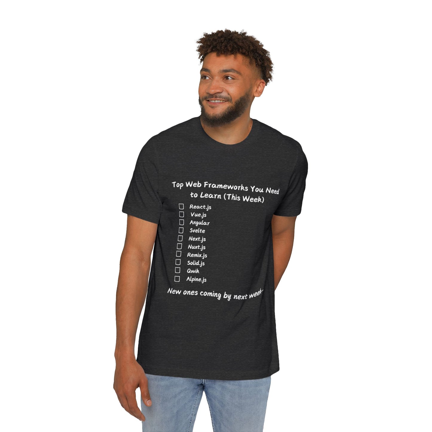 Endless Web Frameworks Developer Humor T Shirt | Frontend Meme Tees | Usha Creations