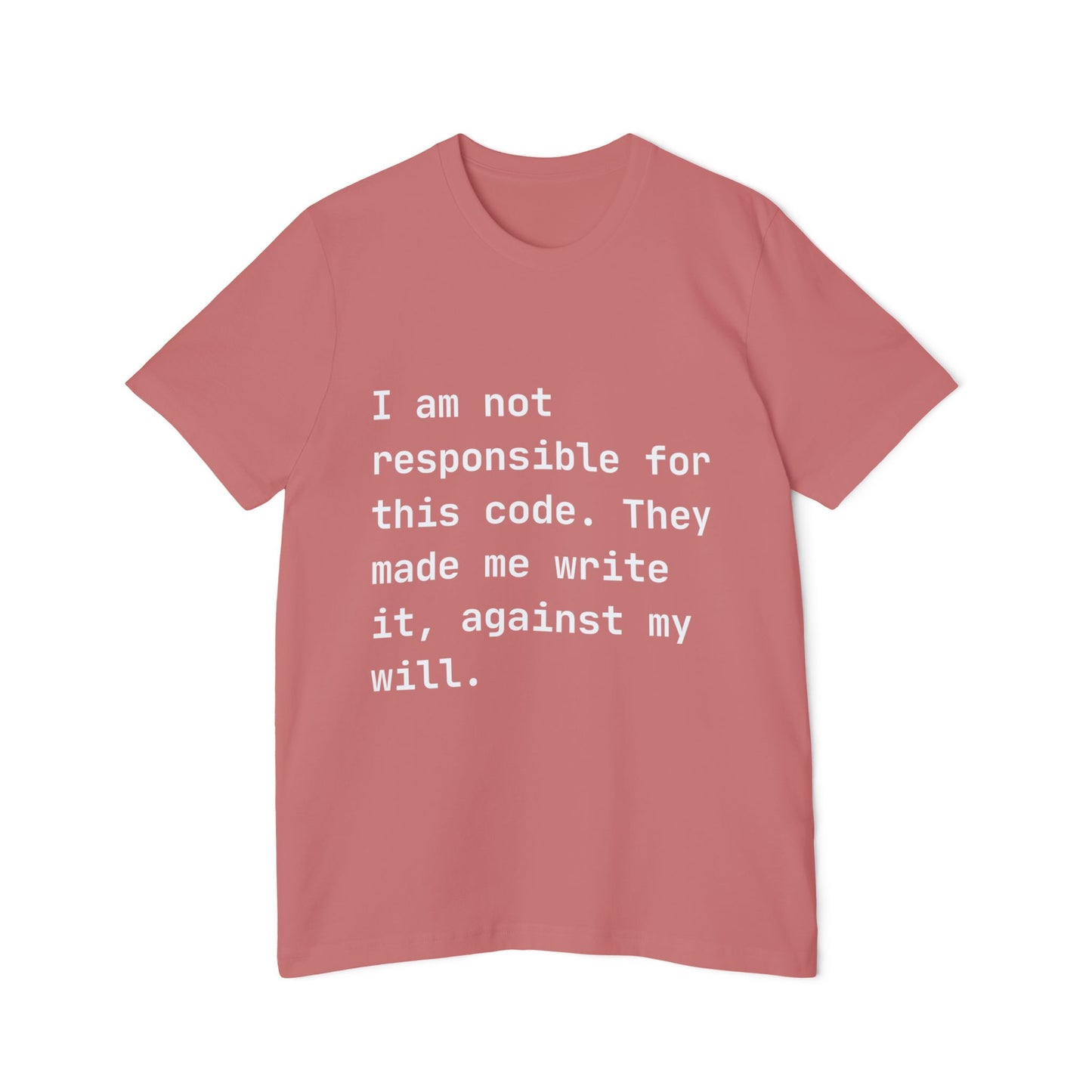 Code Under Duress T-Shirt | Developer Disclaimer | Programming Humor | Usha Creations