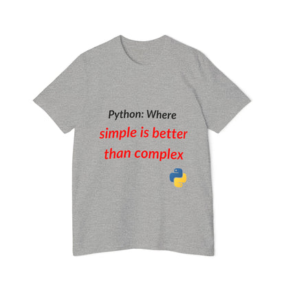 Python: Where Simple Is Better Than Complex | Funny Python Programming T-Shirt | Usha Creations