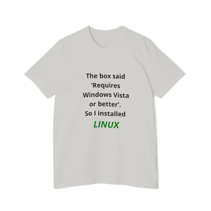 The Box Said ‘Requires Windows Vista or Better’. So I Installed LINUX | Funny Tech T-Shirt for Developers | Usha Creations