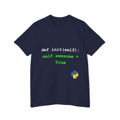 def init(self): self.awesome = True | Funny Python Coding T-Shirt | Usha Creations