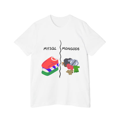 MySQL vs MongoDB Database Humor Tech T Shirt | Developer Meme Tees | Usha Creations