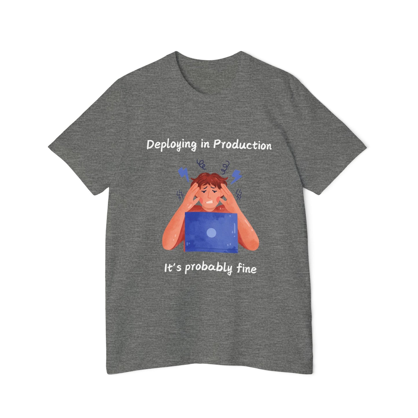 Production Deployment Stress Developer Humor T Shirt | DevOps Meme Tees | Usha Creations