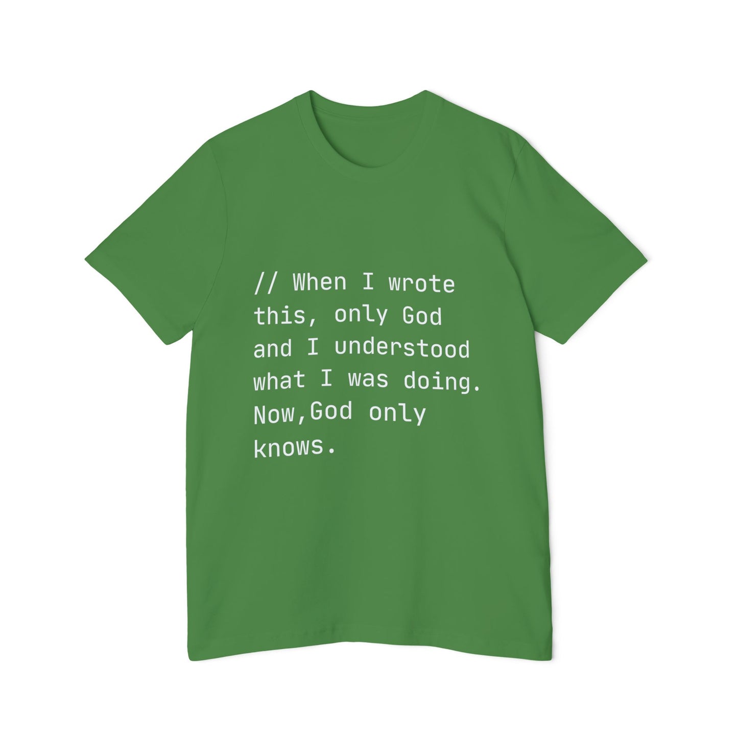 Divine Debug T-Shirt | Mysterious Code Comment | Programming Humor | Usha Creations