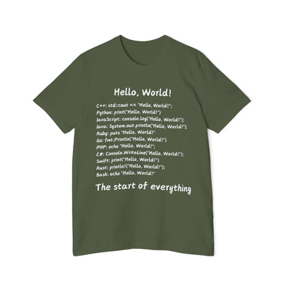 Hello World Multi-Language Programmer T Shirt | Coding Basics Meme Tees | Usha Creations