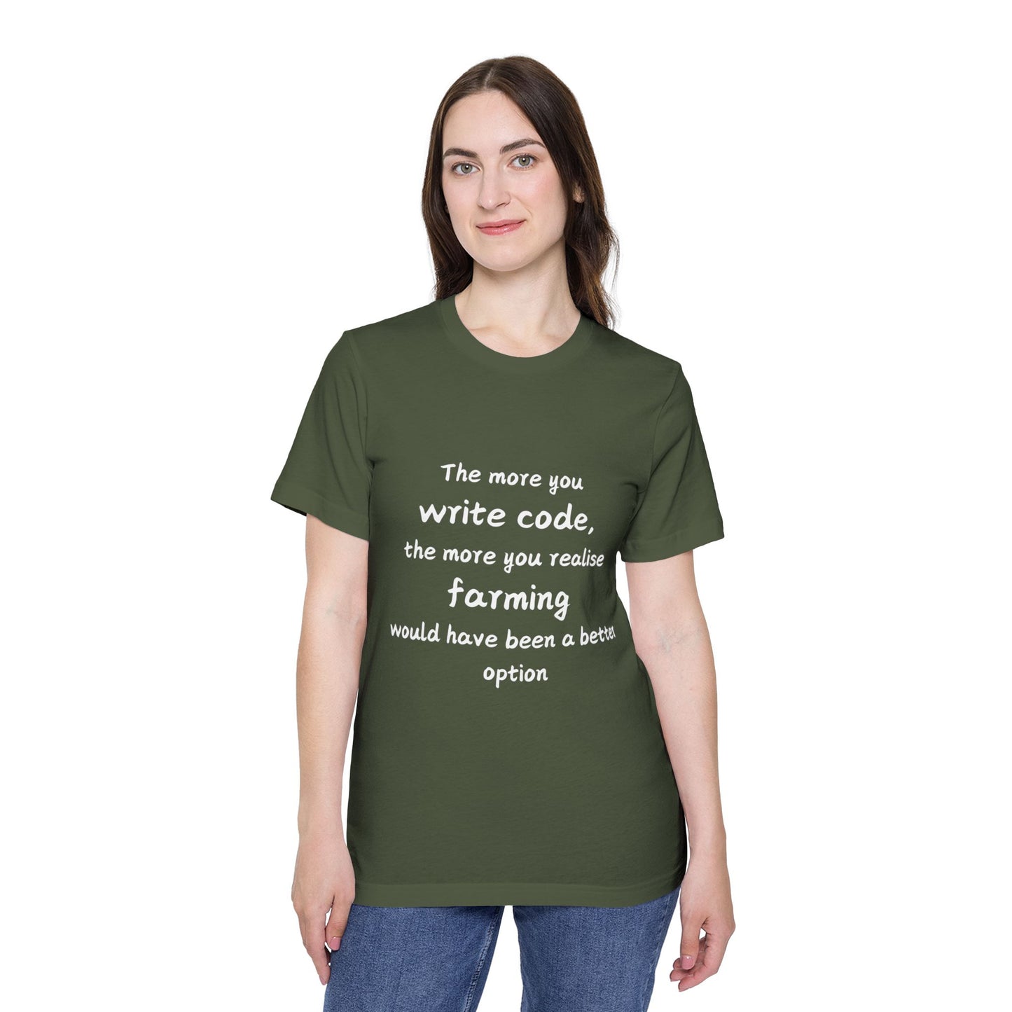 Code vs Farming Developer Humor T Shirt | Programmer Life Meme Tees | Usha Creations