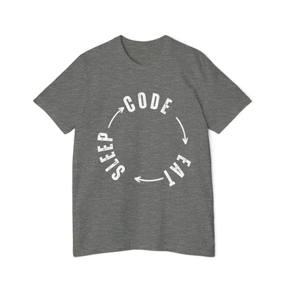 Code Eat Sleep Repeat T-Shirt - Circular Loop Design for Programmers