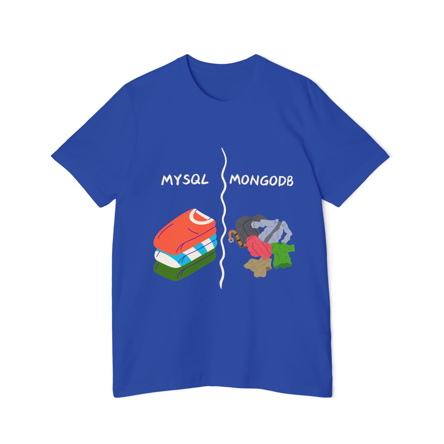 MySQL vs MongoDB Database Humor Tech T Shirt | Developer Meme Tees | Usha Creations