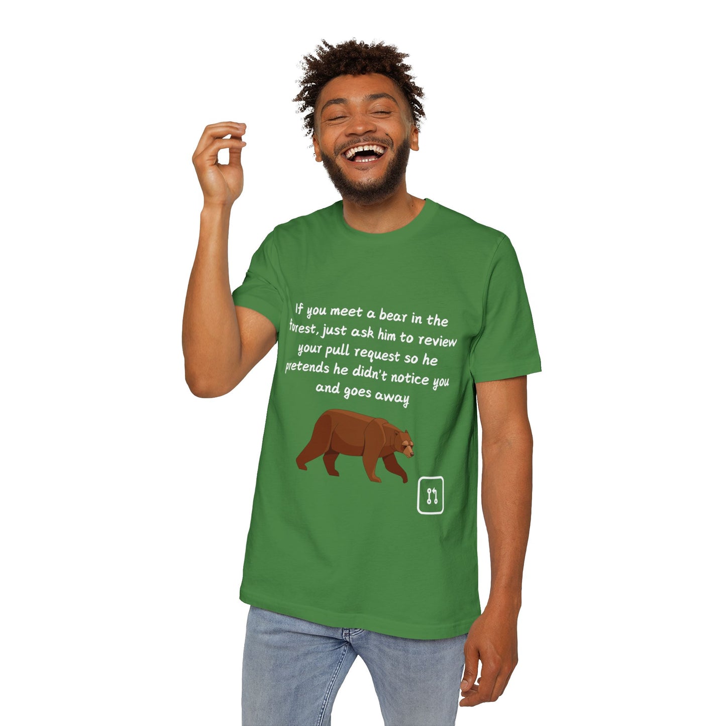 Bear Pull Request Review Developer Humor T Shirt | Coding Wildlife Meme Tees | Usha Creations