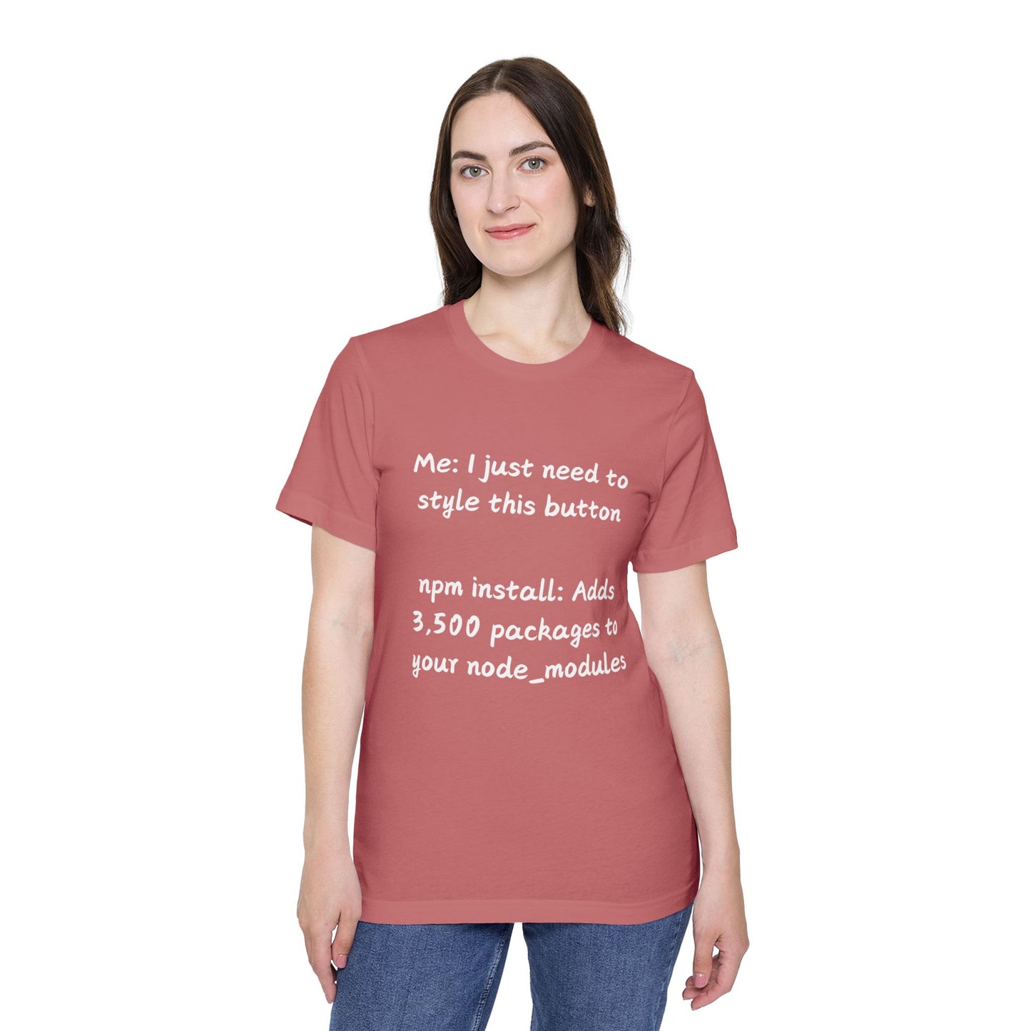 NPM Dependency Explosion Web Dev Humor T Shirt | JavaScript Meme Tees | Usha Creations