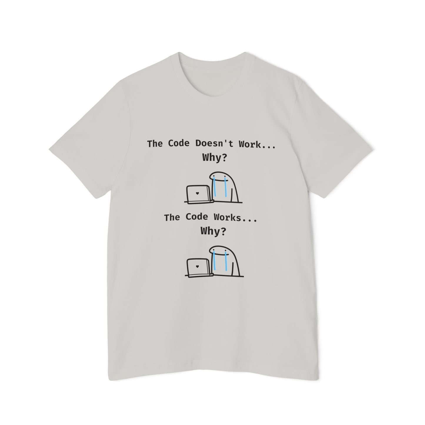 Developer Emotion Rollercoaster Debugging Humor T Shirt | Coding Life Meme Tees | Usha Creations