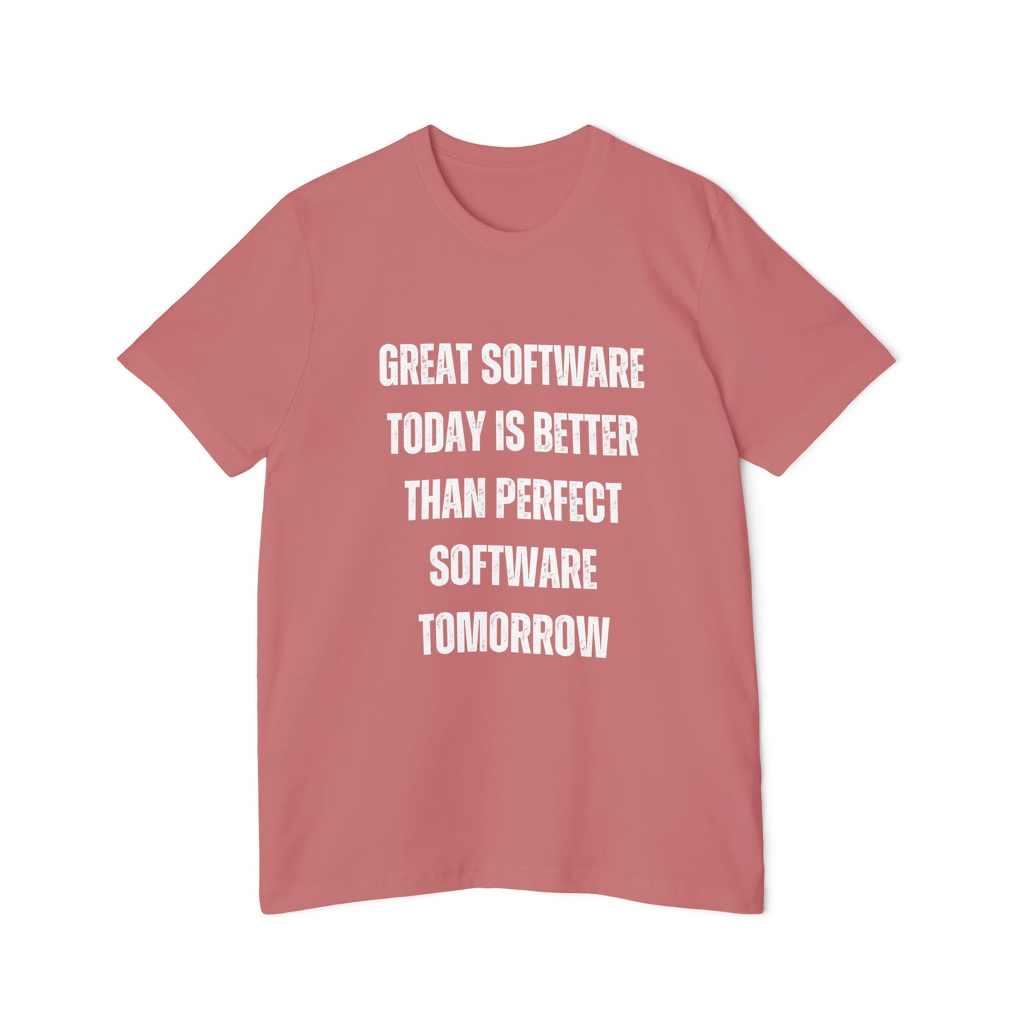 Great Software Today Is Better Than Perfect Software Tomorrow | Developer T-Shirt | Inspirational Programmer Tee | Usha Creations