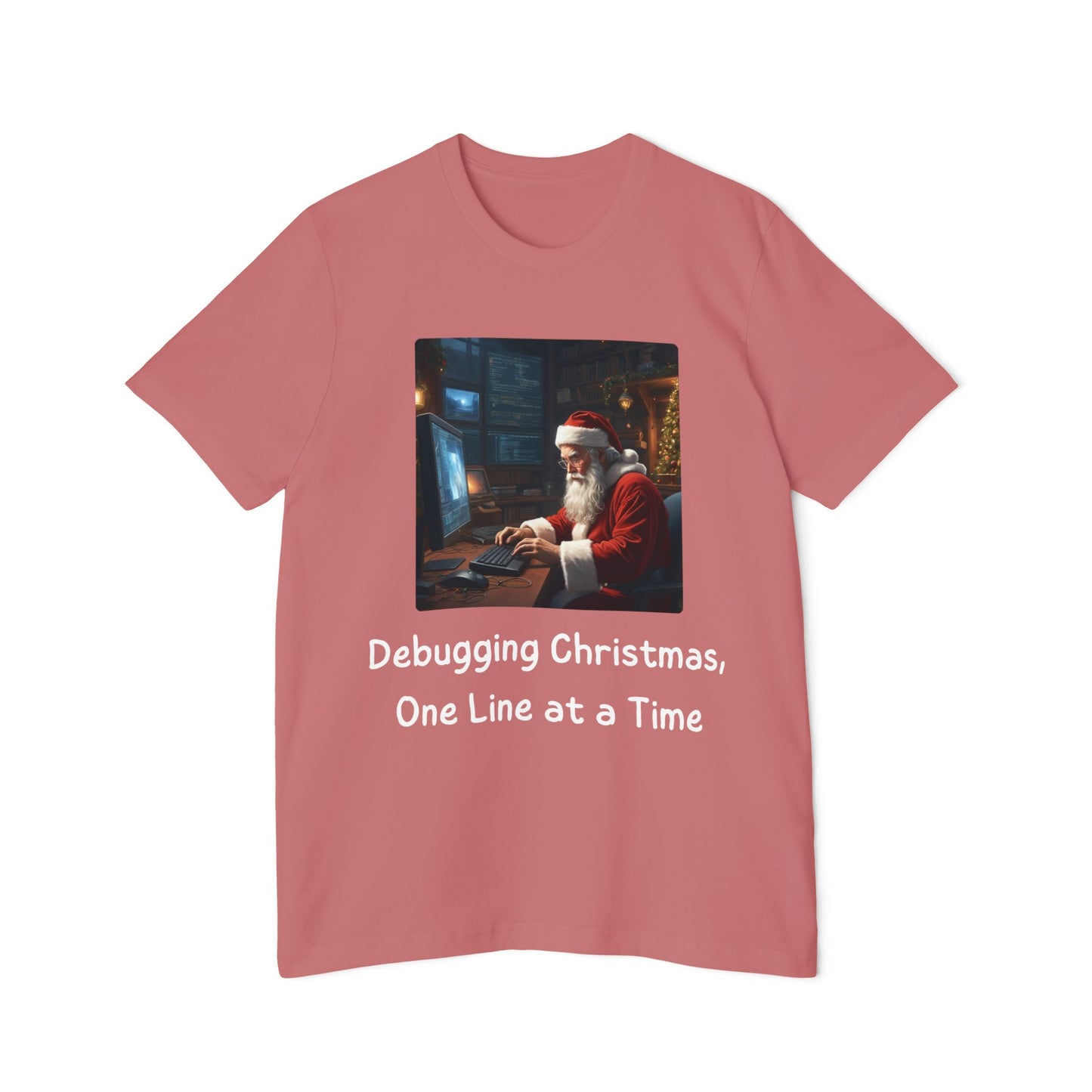 Santa's Code Workshop T-Shirt | Programmer Christmas Humor Tees | Usha Creations