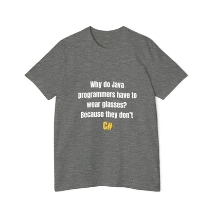 Why Do Java Programmers Have to Wear Glasses? Because They Don’t C# | Funny Tech T-Shirt for Developers | Usha Creations