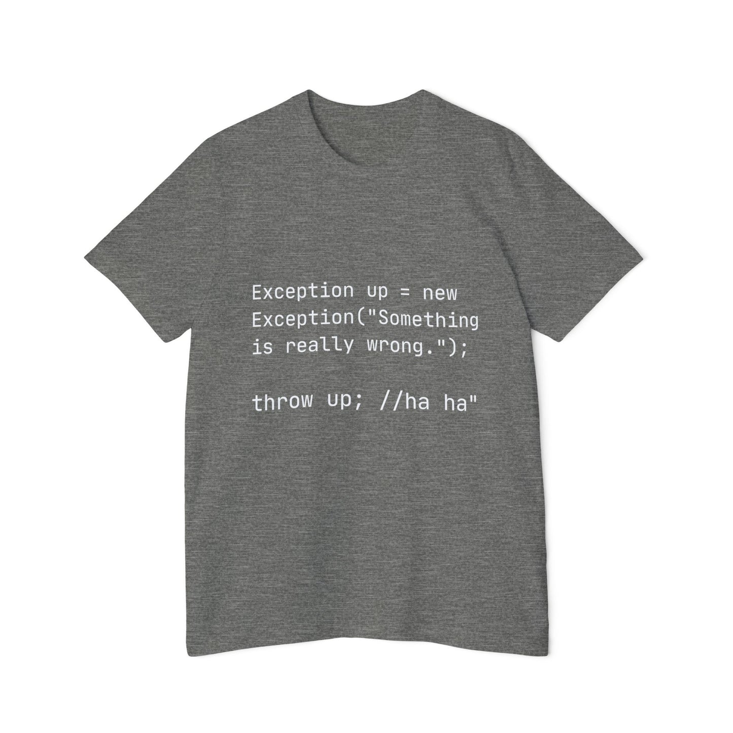 Throw Up Exception T-Shirt | Java Programming Pun | Error Handling Humor | Usha Creations