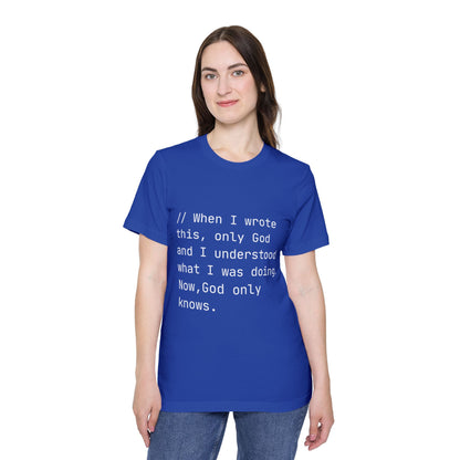 Divine Debug T-Shirt | Mysterious Code Comment | Programming Humor | Usha Creations