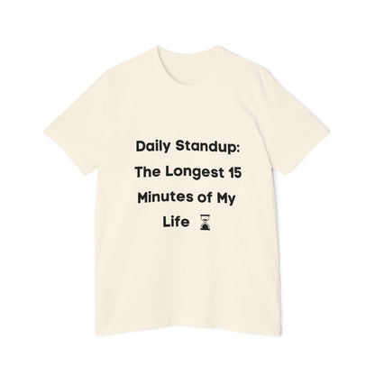 Daily Standup: The Longest 15 Minutes of My Life | Funny Developer T-Shirt | Usha Creations