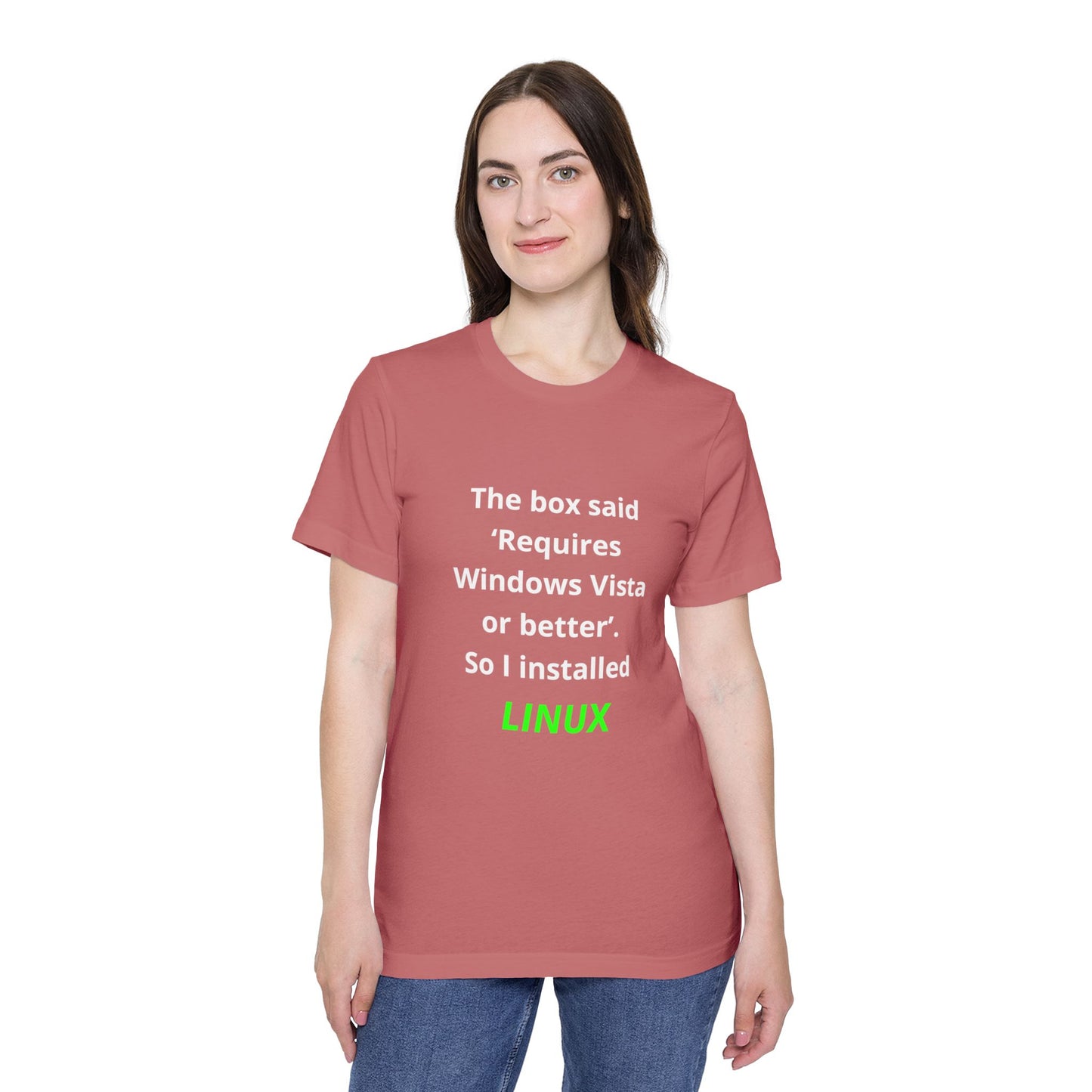 The Box Said ‘Requires Windows Vista or Better’. So I Installed LINUX | Funny Tech T-Shirt for Developers | Usha Creations