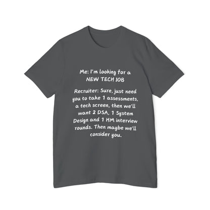 Tech Job Interview Gauntlet Developer Humor T Shirt | Recruitment Process Meme Tees | Usha Creations