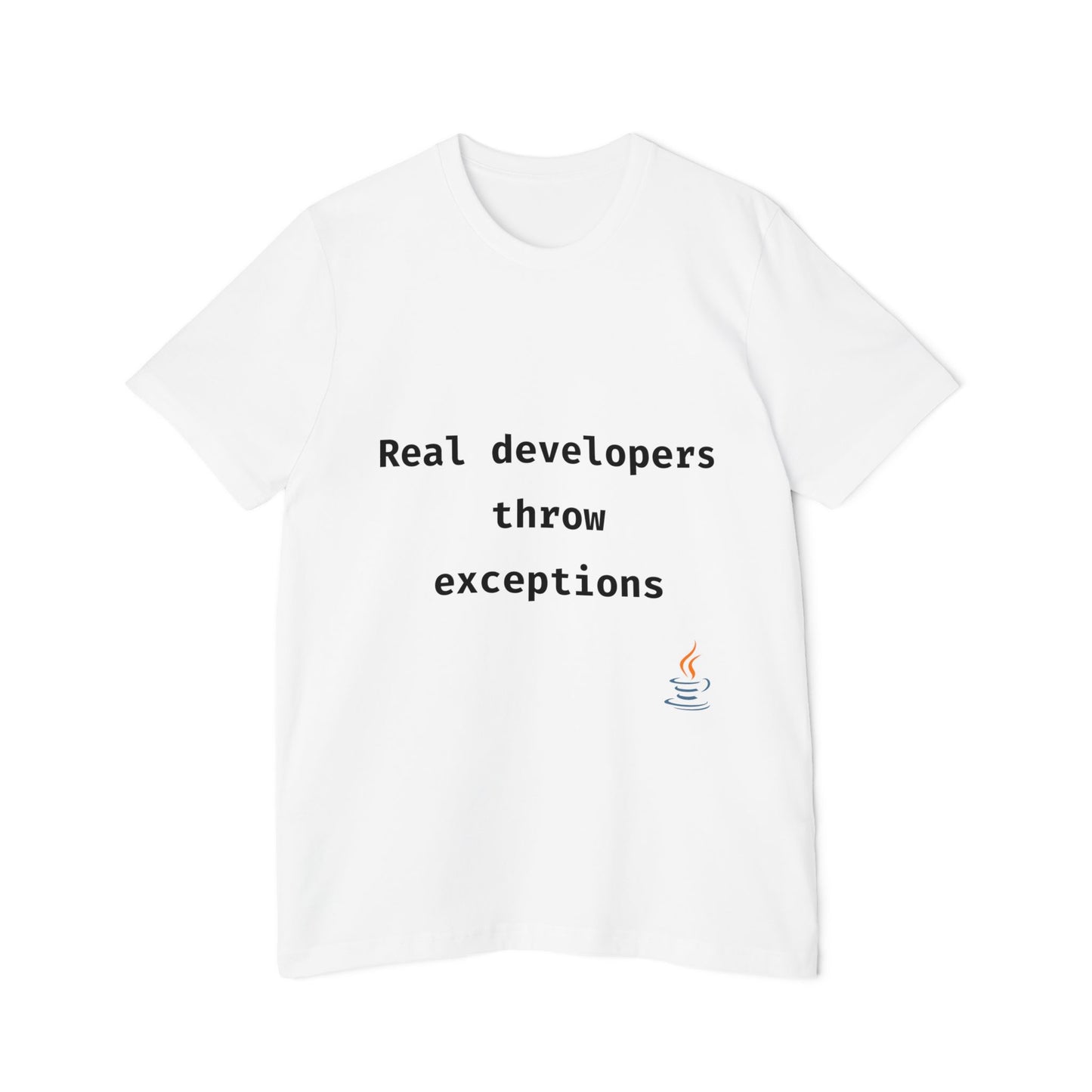 Real Developers Throw Exceptions | Java Developer T-Shirt | Funny Coding Shirt | Usha Creations