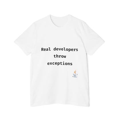 Real Developers Throw Exceptions | Java Developer T-Shirt | Funny Coding Shirt | Usha Creations