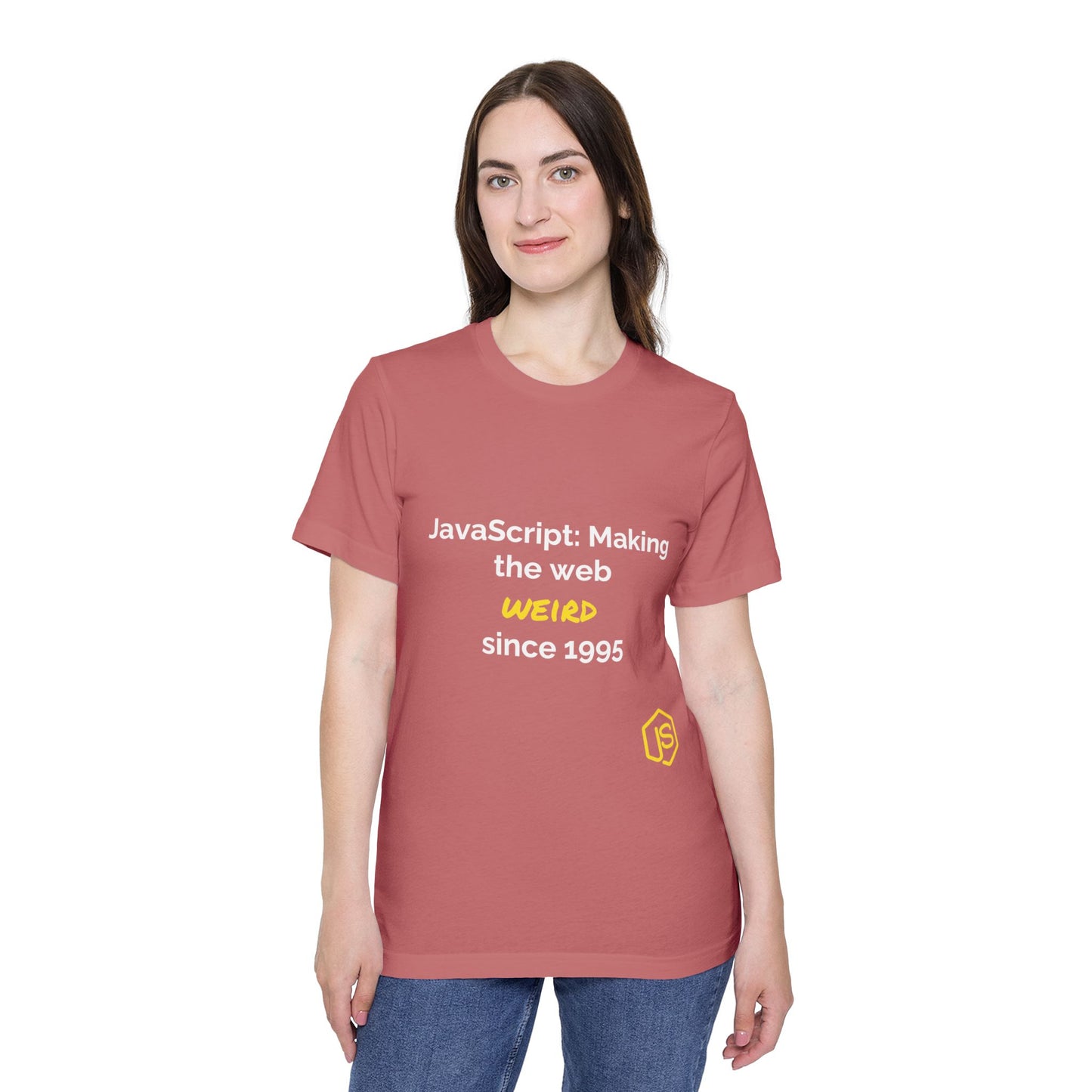 JavaScript: Making the Web Weird Since 1995 | Funny Coding T-Shirt for Developers | Usha Creations