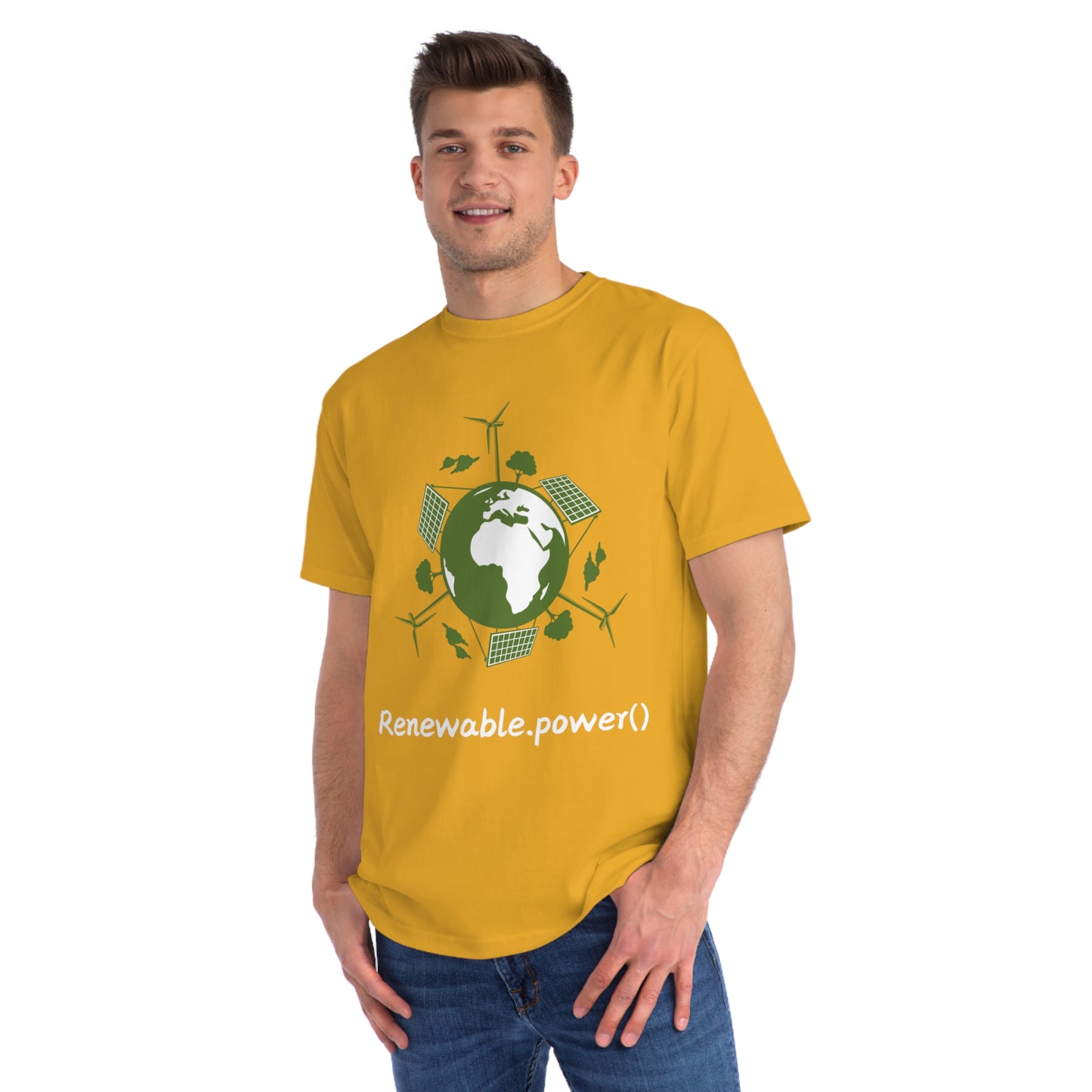 Renewable.power() Green Tech Tee | Eco Energy Coder Shirt | Usha Creations