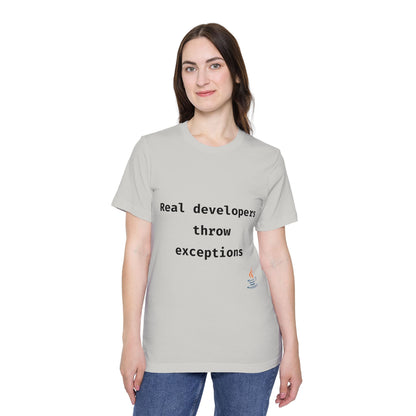 Real Developers Throw Exceptions | Java Developer T-Shirt | Funny Coding Shirt | Usha Creations