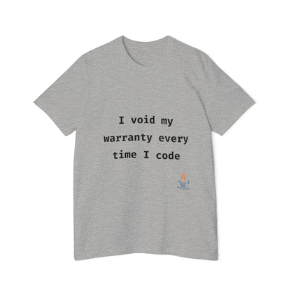 I Void My Warranty Every Time I Code | Java Programmer T-Shirt | Funny Coding Shirt | Usha Creations