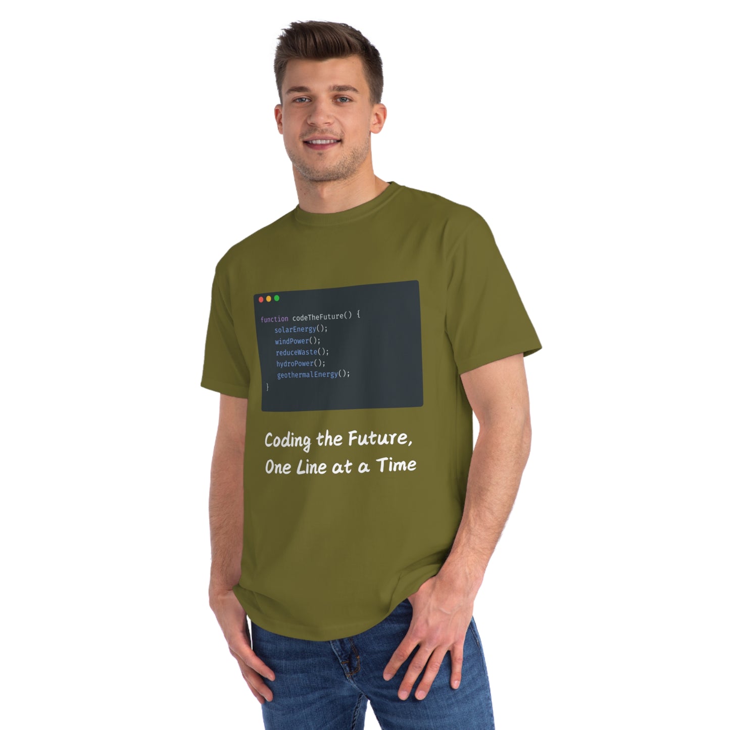 Code the Future Eco Dev Tee | Green Energy Coder Shirt | Usha Creations