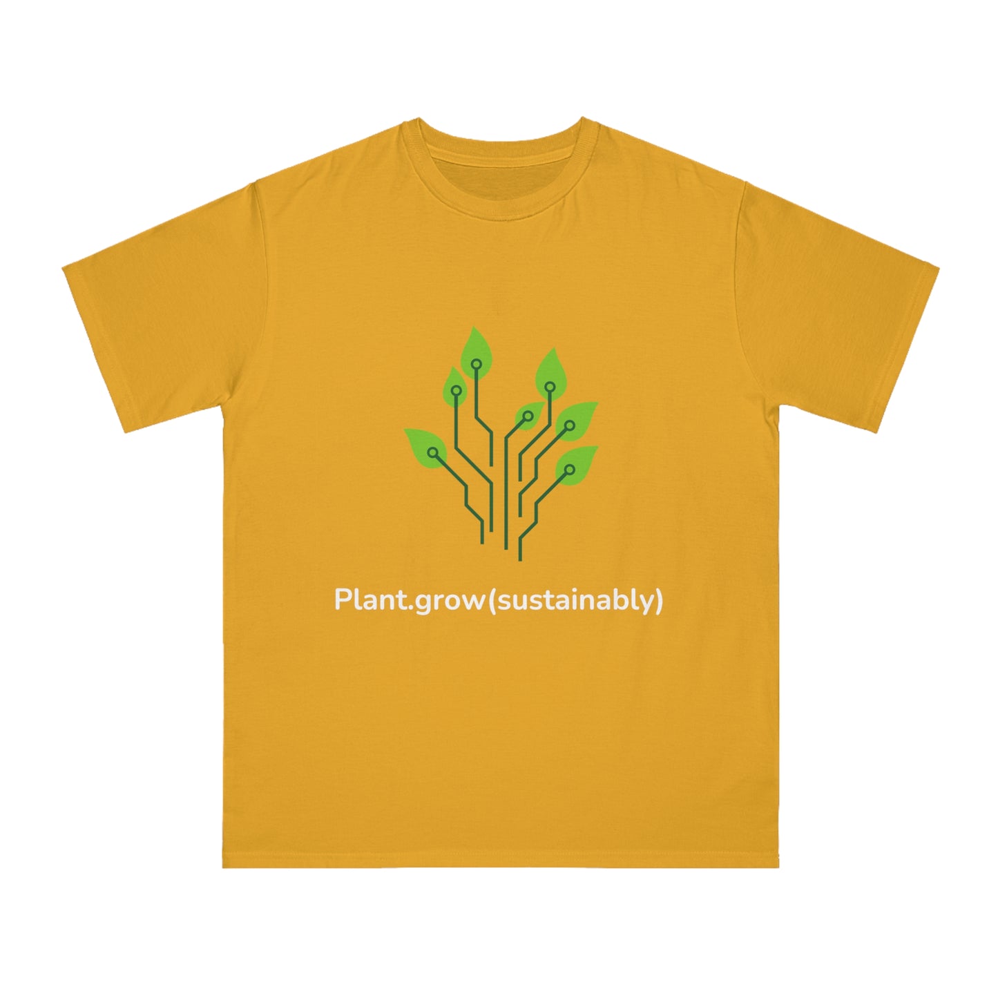 Plant.grow(sustainably) Eco Dev Tee | Green Code Shirt | Usha Creations