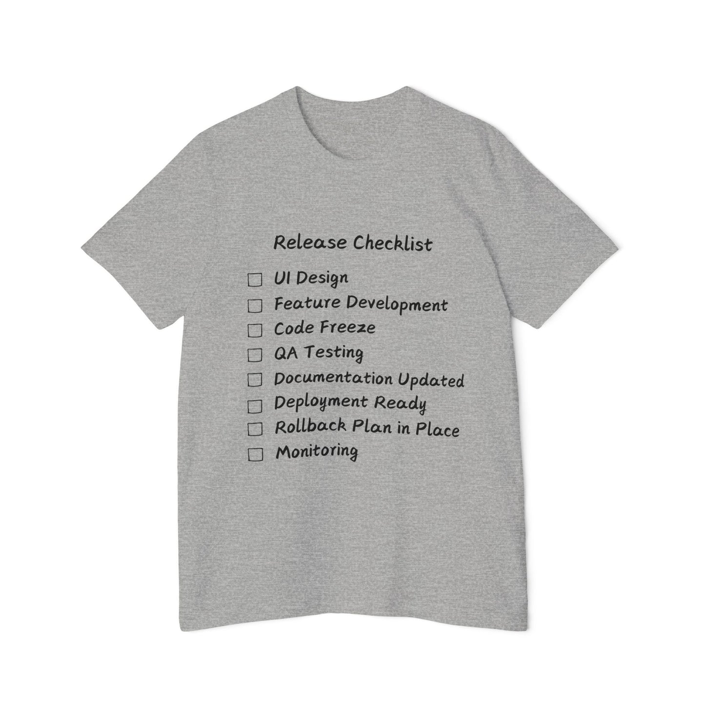 Software Release Checklist Dev Humor T Shirt | SDLC Meme Tees | Usha Creations